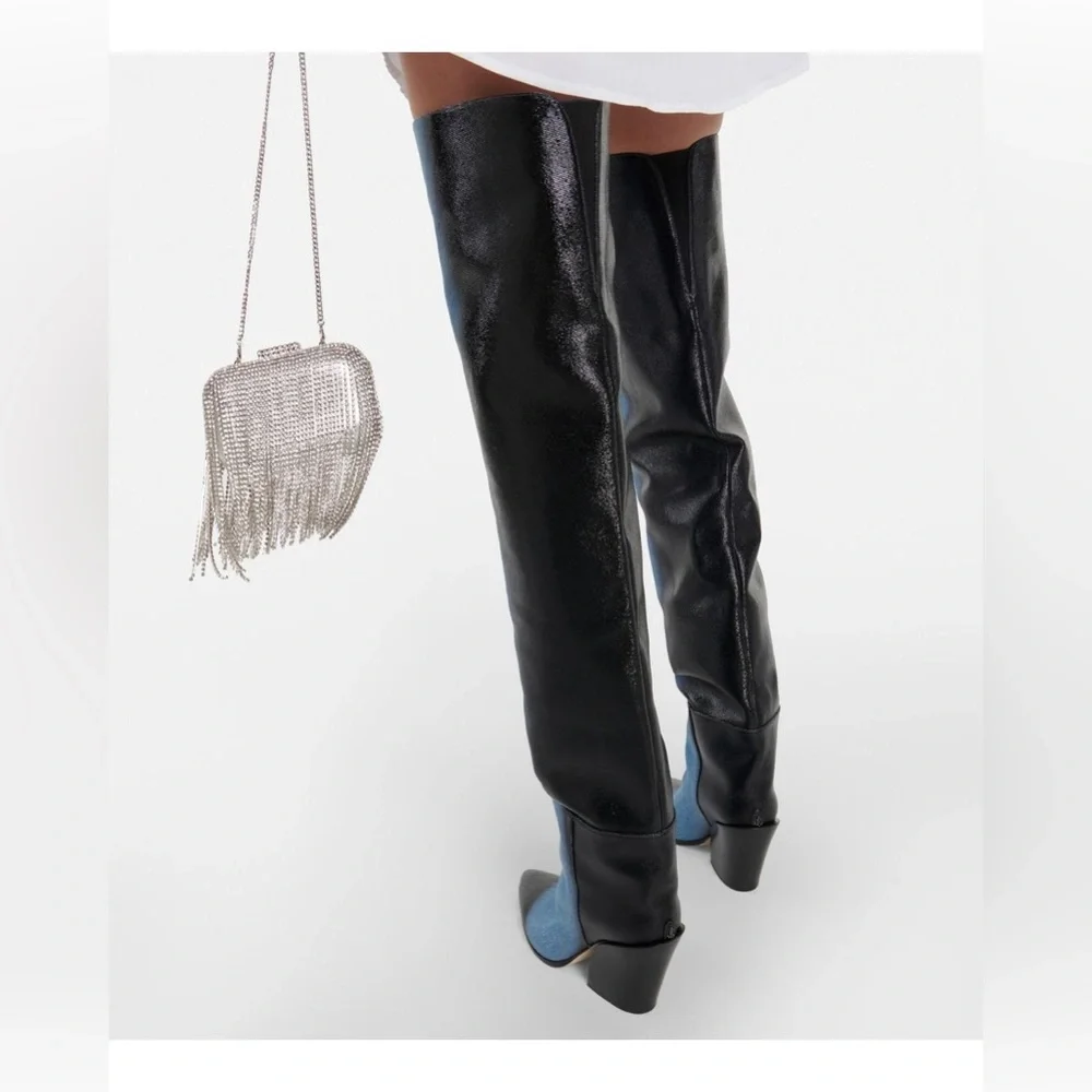 New Jimmy Choo - Maceo denim over-the-knee boots 37 $2,025